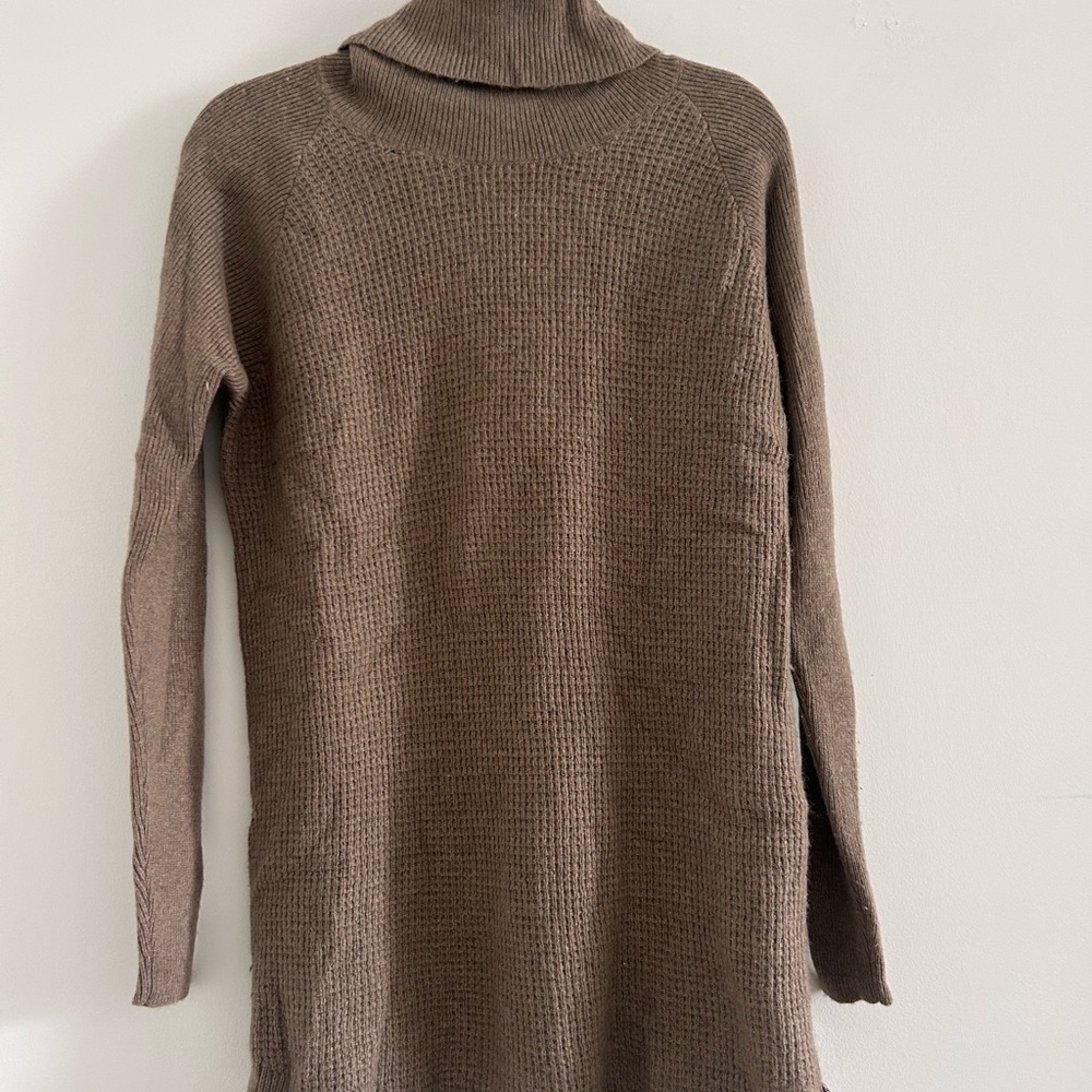 Woolrich Wool blend Taupe Turtleneck Tunic Sweater